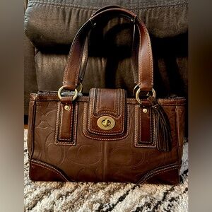 Brown Leather Coach Handbag